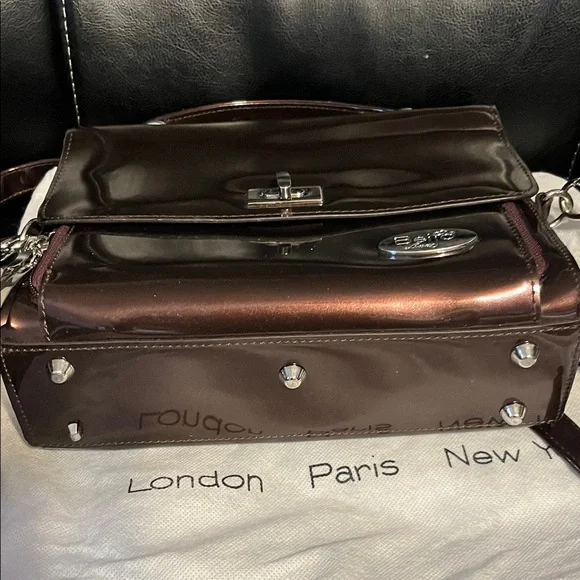 Beijo Shiny Brown Crossbody Bag - Picture 4 of 4